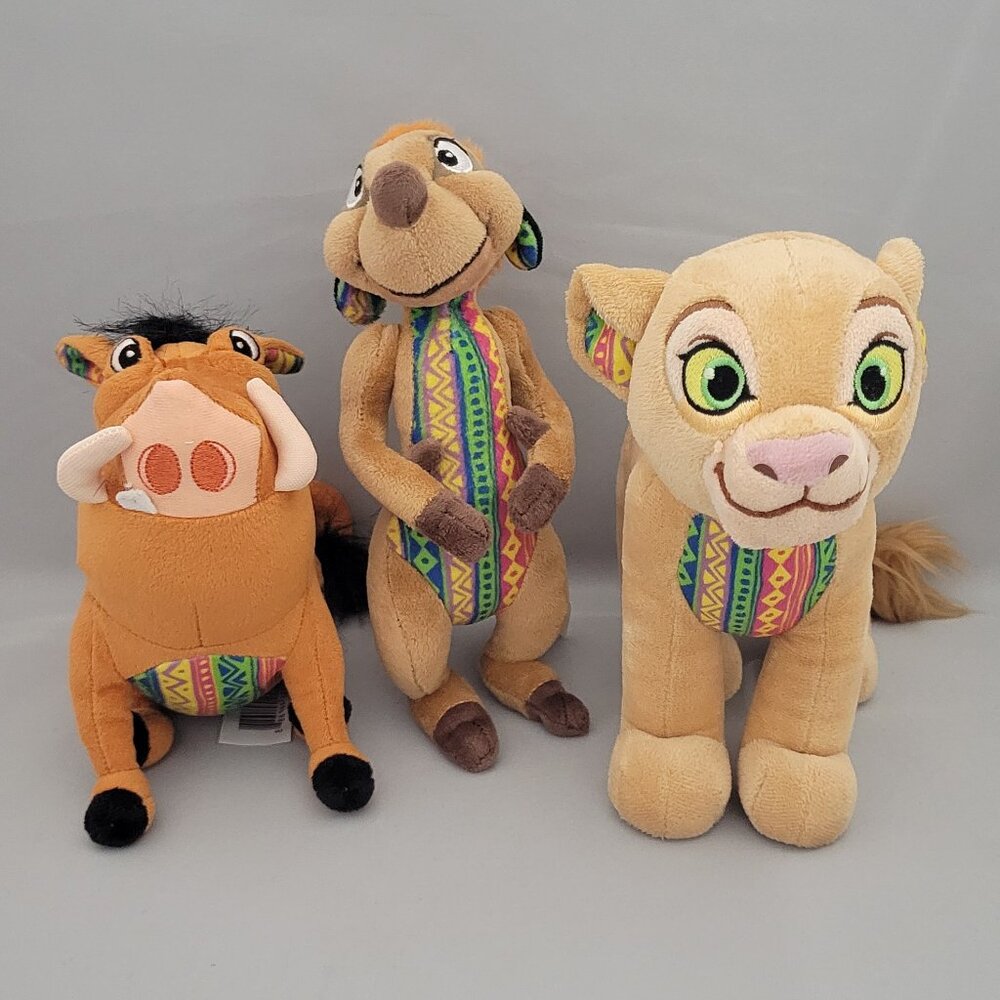 Disney Just Play Lion King 30th Anniv. 3 pc Set Lot 8" Plush Nala Timon Pumbaa